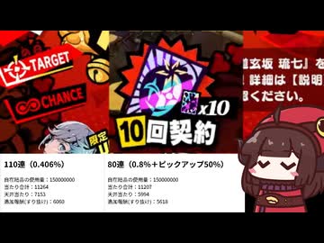 P5Xのガチャシミュレーターを作って80/110連を比較してみたん
