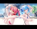 【MMD】星街すいせい & さくらみこ - キスキツネ【ホロライブ】