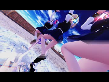 【ミクMMD】　ハイファイレイヴァ―　みく・りん・てと