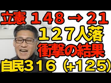 立憲議員127人落選、148 人が残機21の死屍累々 自民は125人増えて316人に 衝撃に衆院選結果／落選した安住淳失踪 連絡が取れない状態にｗ／トランプ大統領が選挙結果に祝意 260209
