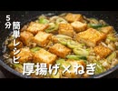 簡単レシピ】厚揚げねぎの和風あんかけ　5分でとろうま