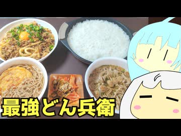 #229 最強どん兵衛鴨だしそば＋かき揚げ蕎麦＋ネギ肉味噌うどん  ゆっくりヘイホー