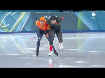 ホモと見るライン越えした進路妨害をする中国人スケート選手