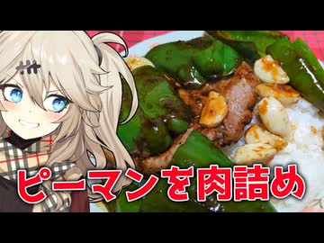 ピーマンが肉詰められだもんに！つむぎとひまり