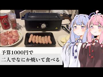 予算1000円でもも肉とよくわからないウィンナーと玉ねぎを焼いて食べる琴葉姉妹【VOICEROID劇場】