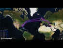 Animation of C-17 flights over the past 7 days between CONUS, Europe and the Middle East