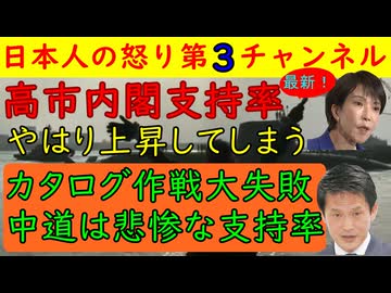 【高市内閣最新支持率】中道のカタログ作戦が爆死( ´∀｀ )内閣支持率と自民党支持率は上昇したのに対し中道委の支持率は40％の爆下げで泣きの小川はどう弁解するのか？