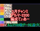 3月チャンミデルマー2200　編成てぃあーｗ