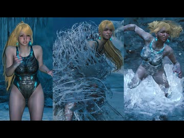 【MHWilds リョナ】ダイバー水着 糸拘束&凍結
