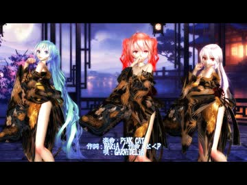 MMD 260315 PiNK_CAT Tda式改変 重音テトKasane Teto Kimono 鳳凰流水(黒)