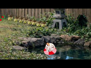 ｽﾋﾟｷと田舎のお庭#9 水浴びと浮き輪