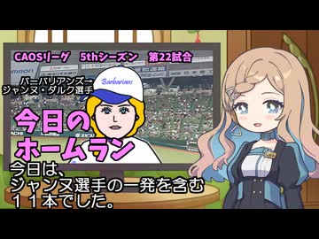 CAOSリーグ　5thシーズン　今日のホームラン　第22試合