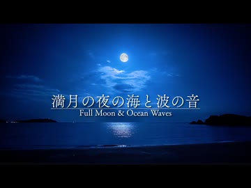 【音散歩】満月の夜の海と波の音 - 深く響く太平洋の砂浜