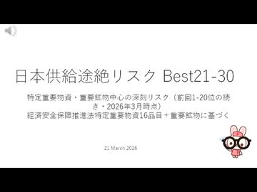 日本供給途絶リスク Best21-30