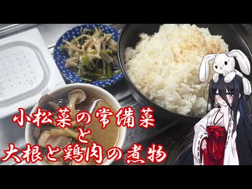 【小松菜の常備菜と大根と鶏肉の煮物】うさぎごはん#14