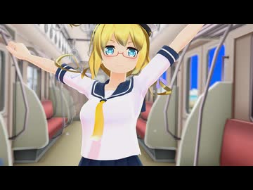 【ＭＭＤ艦これ】伊8が電車の中で「粛聖!! ロリ神レクイエム」踊ってた
