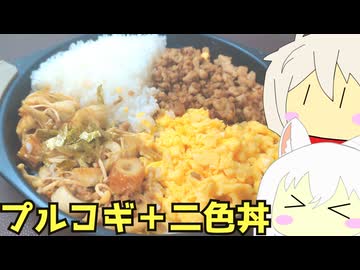 #252 牛プルコギ丼＋豚そぼろ二色丼 【春日部つむぎ＆小夜/SAYO】