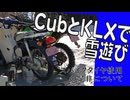 TEAM のらねこ Cub C110とKLX125で雪遊び