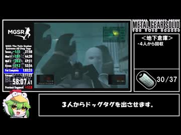 【ゆっくり解説】メタルギアソリッド ザ・ツインスネークス All Dog Tags Speedrun (Extreme) RTA 1:10:55 (IGT 1:08:51) Part4