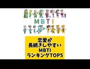 【MBTI】恋愛が長続きしやすいMBTIランキングTOP5 #mbti #恋愛 #16タイプ性格診断 #16タイプ
