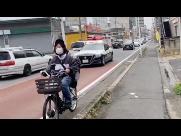 ホモと見るのろまなパトカーのせいで渋滞になる道路