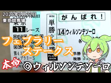 今年初のG1レース フェブラリーステークス ◎本命 14番ウィルソンテソーロ 東京競馬場