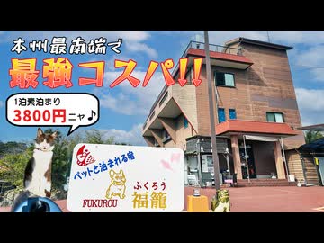 【本州最南端・最強コスパ宿！】1泊3800円でペットと泊まれる「福籠」さん、ロッジ型の部屋が神すぎてコールダックにも大興奮!! ※秘密のスキマバイトもこっそり報告《ニコニコ動画再編集版》