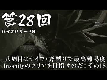 【バイオハザード９】＃28 八周目はナイフ・斧縛りで最高難易度Insanityのクリアを目指すのだ！その１８【バイオハザードレクイエム】（ジェットカット版）