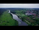 Aerial View of Green Forest and River
