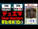 デュエマ 買取相場《115枚/1日》｜4月10日 ＜100円以上騰落＞ #デュエルマスターズ #愛感謝祭ヒロインBEST #ジャシンインザシェル