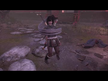 【リョナ】仁王3　女妖怪達にやられるスケベくのいち