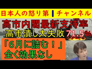 【高市内閣支持率（JNN・NHK）】71.5％の高支持率が出てマスゴミ涙目「６月には日本が詰む！」と煽ったTBSの努力も灰燼と帰す支持率に左派な絶叫し重箱の隅をつつきだす哀れ