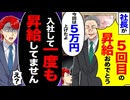 【スカッと】社長「5回目の昇給で5万アップ！」→一度も上がってないと伝えた結果…