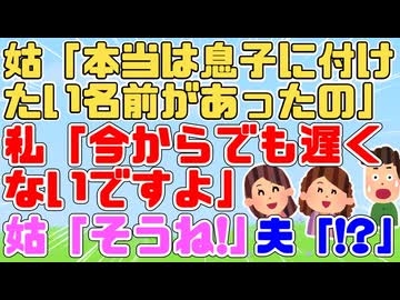 私「夫君が娘にｷﾗｷﾗﾈｰﾑを付けようとするんです」姑「んまあ分かるわああ！私も息子に○○って付けたかったの！」私「…今からでも遅くないですよ」夫「！？」