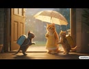 レオは雨の中で泣いている友達を見つける□️□ — ママ猫の優しい心が2匹の子猫を保護する□□