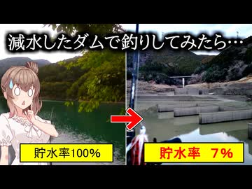 大減水したダムでバス釣りしたら大収穫だった！！【VOICEROIDフィッシング】【バスアングラーささらちゃん！】