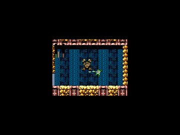 ロックマン5　ジャイロアタックでストーンマンを撃破