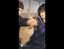 制服姿で道場でバトルする男女.sora