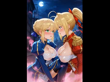 セイバーとネロちゃんのディープキス