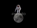 Astronaut Walks on Moon in Space Animation