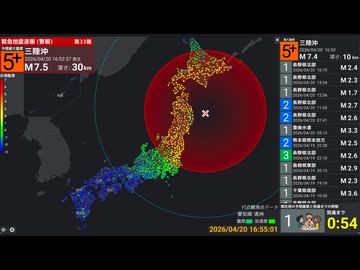 2026年4月20日　三陸沖　M7.7　最大震度5強