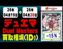 《59枚/1日｜デュエマ｜4月20日》＜20円以上騰落＞ 買取相場 #デュエルマスターズ