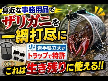 身近な事務用品でザリガニを一網打尽に 岩手県立大がトラップで特許