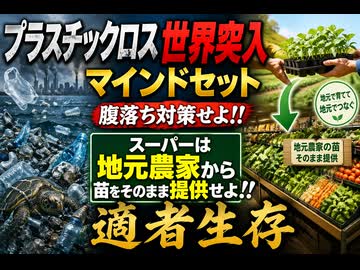 プラスチックロス世界突入　マインドセット　腹落ち対策せよ!! スーパーは地元農家から苗をそのまま提供せよ!!適者生存　#スーパー生き残り策