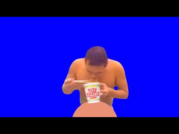 カップヌードルを食べる全ラ王