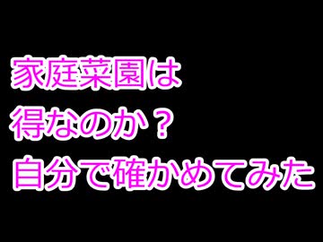 家庭菜園は得なのか？自分で確かめてみた。