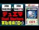 《95枚/1日｜デュエマ｜4月27日》＜20円以上騰落＞ 買取相場 #デュエルマスターズ