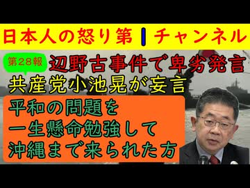 【第２８報！辺野古事件で共産党の小池晃が暴言を吐く】「平和教育を受けてやってきた女の子が」許せない言動から遺族のブログを全く読んでいないことがばれてしまった