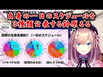 【ルーティーン】自身の一日のスケジュールを3種類公表する鈴原るる【にじさんじ切り抜き】