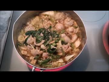 野菜たっぷり入った鶏肉鍋を作ってみた